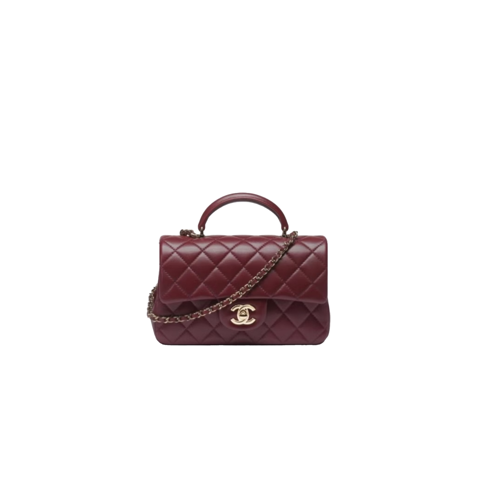 CHANEL MINI Classic Handbag With Top Handle Lambskin